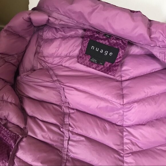 Nuage Packable Down Jacket Puffer Parka Light Zip Front Pockets Graphic Print S - Picture 9 of 16